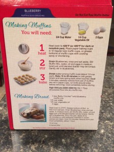 Instructions for blueberry muffins